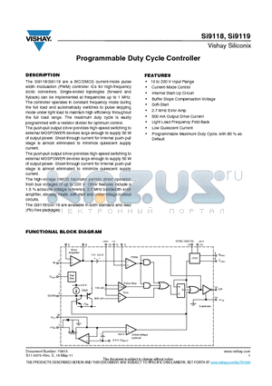 SI9118 datasheet - Programmable Duty Cycle Controller