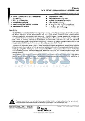 TCM8002FR datasheet - DATA PROCESSOR FOR CELLULAR TELEPHONE