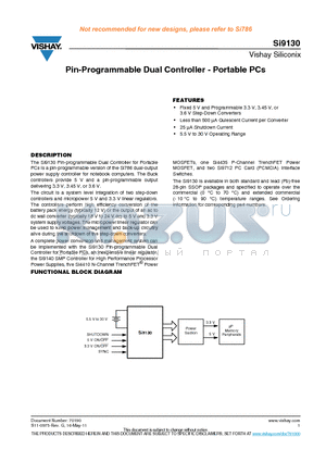 SI9130LG-T1-E3 datasheet - Pin-Programmable Dual Controller - Portable PCs