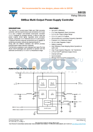 SI9135 datasheet - SMBus Multi-Output Power-Supply Controller