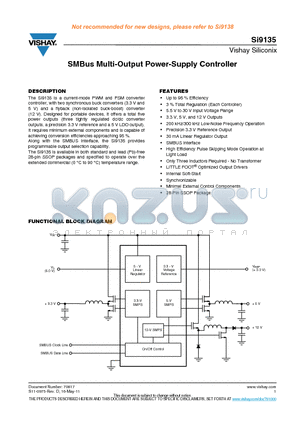 SI9135LG datasheet - SMBus Multi-Output Power-Supply Controller