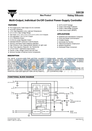 SI9139DG-2815 datasheet - Multi-Output, Individual On/Off Control Power-Supply Controller