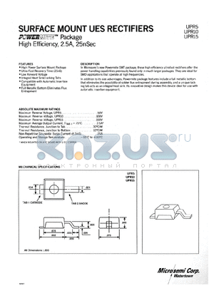 UPR5 datasheet - SURFACE MOUNT UES RECTIFIERS