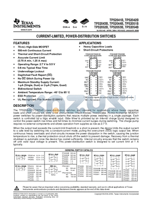 TPS202X datasheet - CURRENT-LIMITED, POWER-DISTRIBUTION SWITCHES