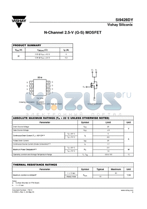 SI9428DY datasheet - N-Channel 2.5-V (G-S) MOSFET