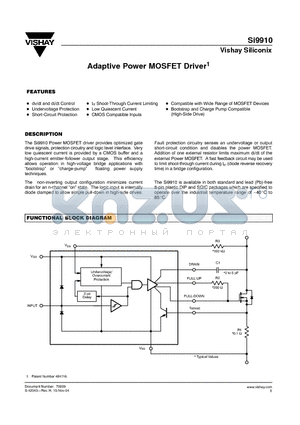 SI9910DY-T1 datasheet - Adaptive Power MOSFET Driver