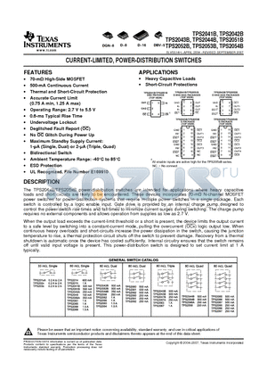 TPS2042B datasheet - CURRENT-LIMITED, POWER-DISTRIBUTION SWITCHES