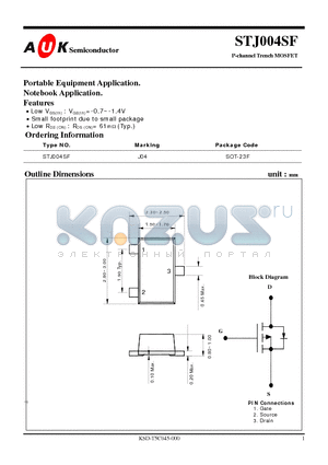 STJ004SF datasheet - P-channel Trench MOSFET