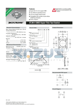 STJN-4 datasheet - SMD Super-Thin Tact Switch