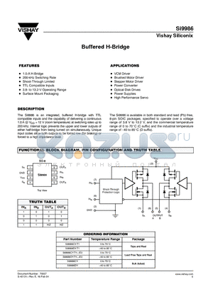 SI9986CY datasheet - Buffered H-Bridge