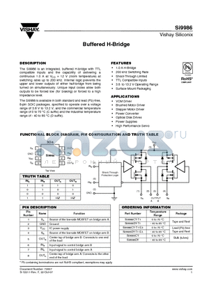 SI9986DY-T1 datasheet - Buffered H-Bridge