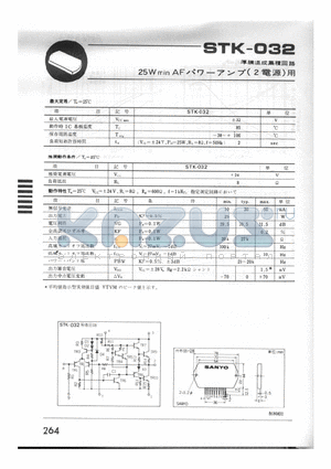 STK-032 datasheet - 25 W MIN AF POWER AMP