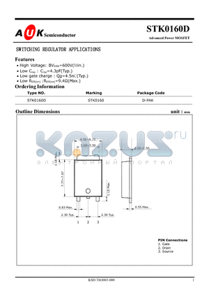 STK0160D datasheet - Advanced Power MOSFET