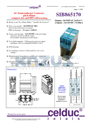 SIB865170 datasheet - AC Semiconductor Contactor
