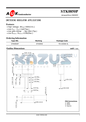 STK0850P datasheet - Advanced Power MOSFET