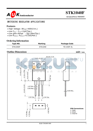 STK1040F datasheet - Advanced Power MOSFET