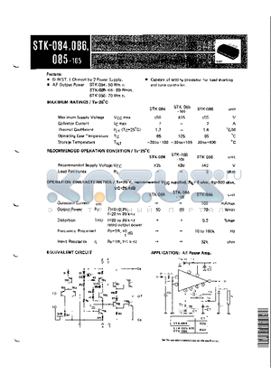 STK086 datasheet - IMST, 1 Channel by 2 Power Supply