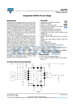 SIC769CD-T1-E3 datasheet - Integrated DrMOS Power Stage