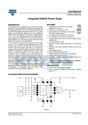 SIC769ACD datasheet - Integrated DrMOS Power Stage