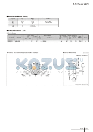 SID2K10C datasheet - 3phi Round Infrared LEDs