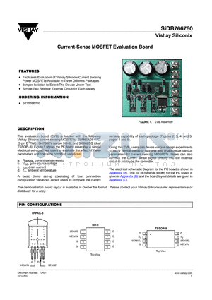 SIDB766760 datasheet - Current-Sense MOSFET Evaluation Boar9