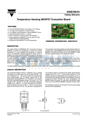 SIDB766761 datasheet - Temperature Sensing MOSFET Evaluation Board