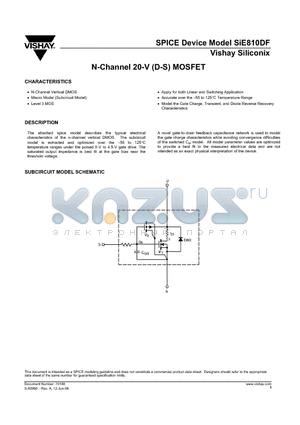 SIE810DF datasheet - N-Channel 20-V (D-S) MOSFET