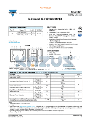 SIE844DF-T1-E3 datasheet - N-Channel 30-V (D-S) MOSFET