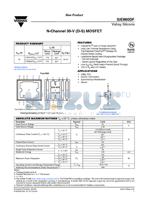 SIE860DF datasheet - N-Channel 30-V (D-S) MOSFET