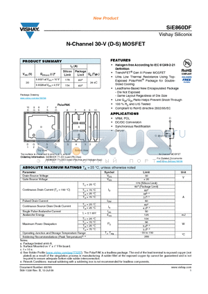 SIE860DF-T1-E3 datasheet - N-Channel 30-V (D-S) MOSFET