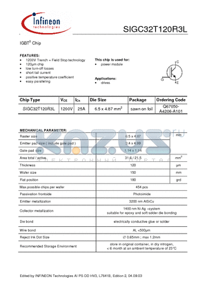 SIGC32T120R3L datasheet - IGBT3 Chip