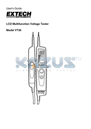 VT30 datasheet - LCD Multifunction Voltage Tester