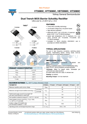 VT3080C_12 datasheet - Dual Trench MOS Barrier Schottky Rectifier