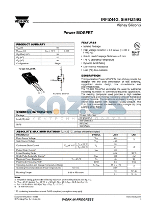 SIHFIZ44G datasheet - Power MOSFET