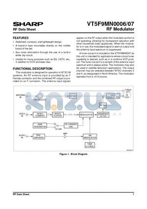 VT5F9MN0006 datasheet - RF Data Sheet RF Modulator