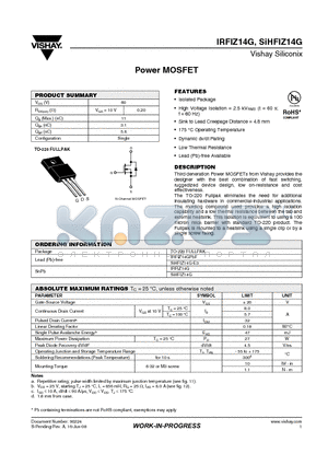 SIHFIZ14G datasheet - Power MOSFET