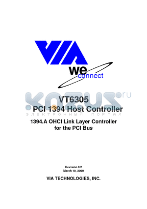VT6305 datasheet - PCI 1394 Host Controller
