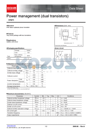 VT6T1 datasheet - Power management (dual transistors)