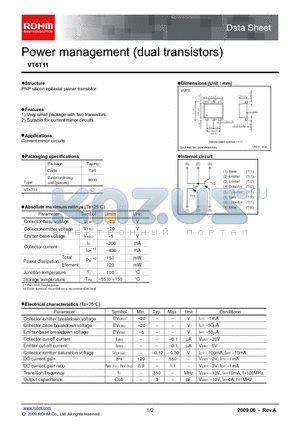 VT6T11 datasheet - Power management (dual transistors)