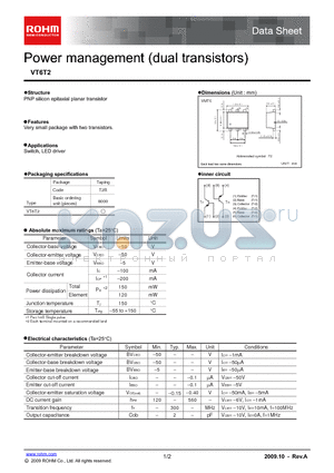 VT6T2 datasheet - Power management (dual transistors)