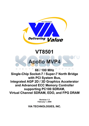 VT8501 datasheet - APOLLO MVP4