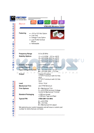 VTB2-2B0 datasheet - Miniature TCXOs