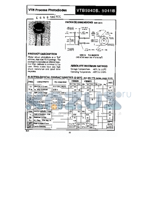 VTB5040B datasheet - VTB Process Photodiodes