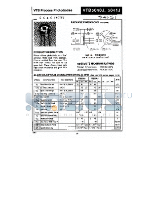 VTB5040J datasheet - VTB Process Photodiodes