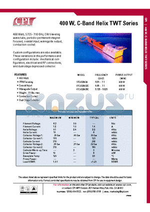 VTC-6264D4_12 datasheet - 400 W, C-Band Helix TWT Series