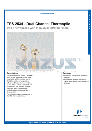 TPS2534 datasheet - Dual Channel Thermopile