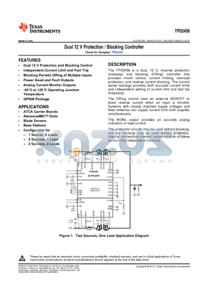 TPS2456RHH datasheet - Dual 12 V Protection / Blocking Controller