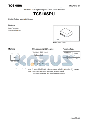 TCS10SPU datasheet - Digital-Output Magnetic Sensor