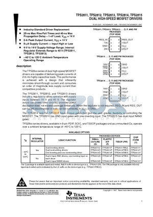 TPS2813P datasheet - DUAL HIGH-SPEED MOSFET DRIVERS