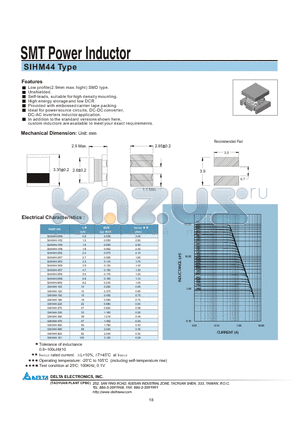 SIHM44 datasheet - SMT Power Inductor